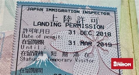japan temporary visitor visa.